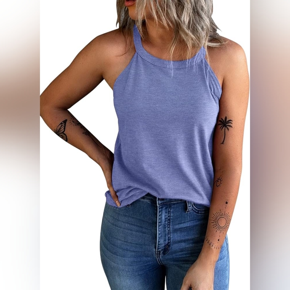 Women's Blue Halter Top